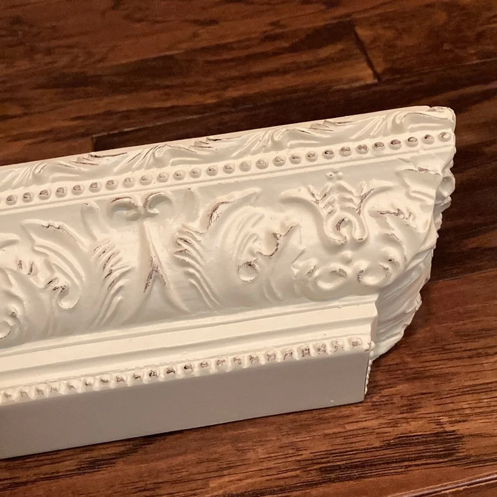 Decorative White Crown Molding Picture Ledge